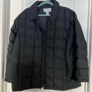 L.L. Bean Women's Black Goose Down Jacket XL READ